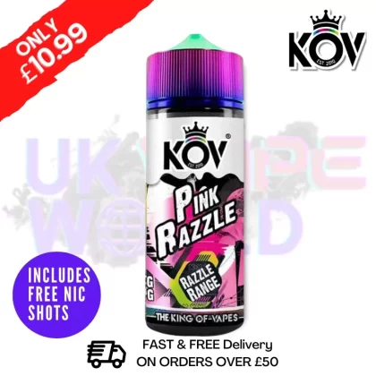 Pink Razzle Range KOV 100ML Eliquid Shortfill E Juice