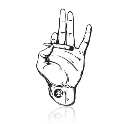 RYOT Die Cut J Hand Sticker 6″ 20pk