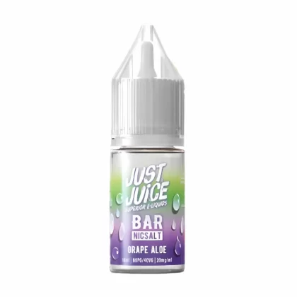 Just Juice Bar Grape Aloe Nic Salt Vape Juice- 10 Pack - Strength 20mg