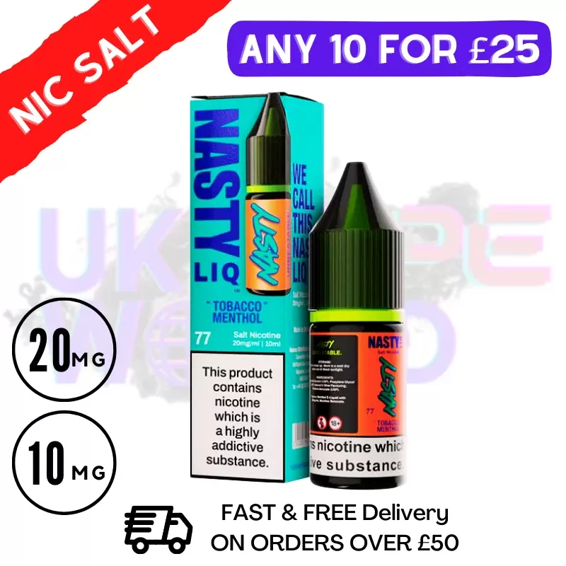 NastyLiq ‘Tobacco Menthol’ Nic Salt By Nasty Eliquids