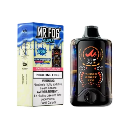Mr Fog Aura 60K Disposable Vape Nicotine Free – Blue Raspberry Cherry Lemon