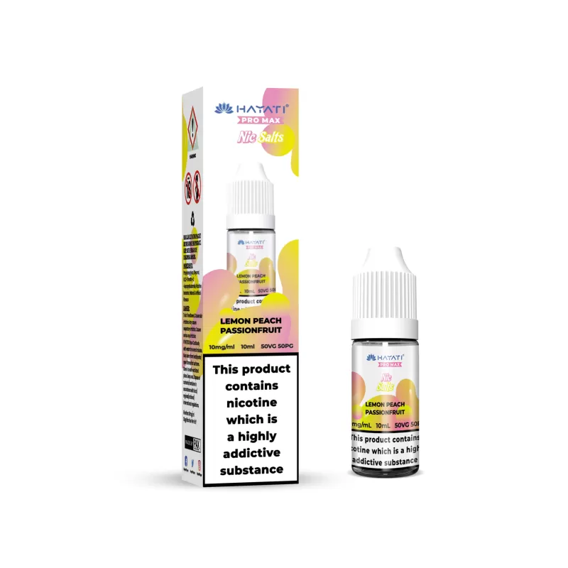 Lemon Peach Passionfruit Hayati Pro Max Nic Salts e Liquid 10ml – TPD - Vapestorm Co