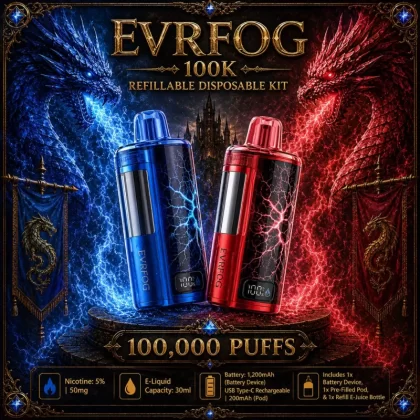 EVRFOG 100K Refillable Disposable KIT - Mexico Mango - Vapeciga