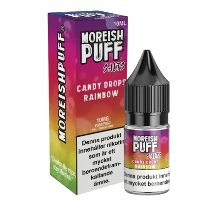 Moreish Puff Candy Drops – Rainbow 10mg 10ml – E juice med nikotin