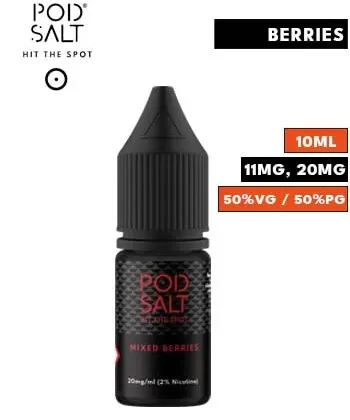 Mixed Berries Nic Salt E Liquid by Pod Salt Core
