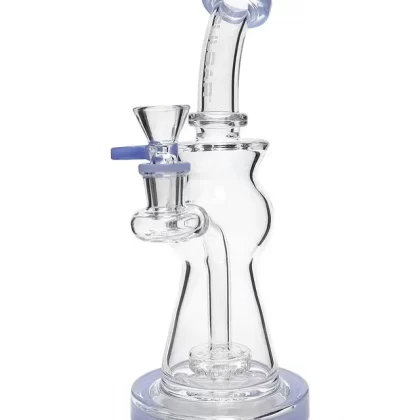 Pulsar 8.5″ Upscale Disc Perc Bong - Color#Green>Purple>Slime Green>Transparent Blue