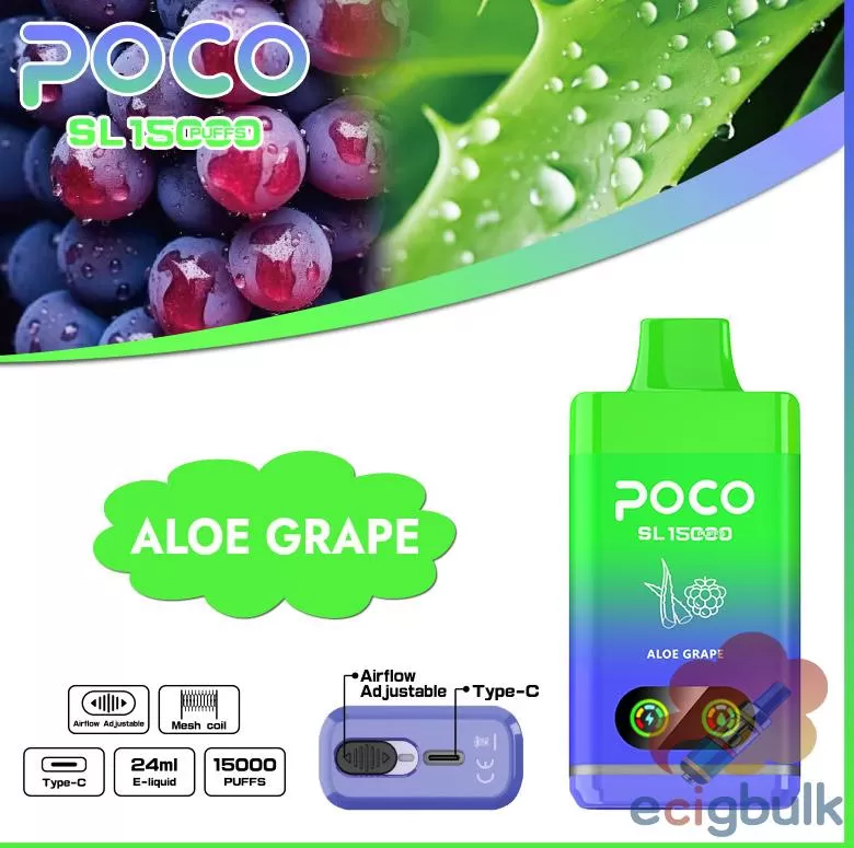 POCO SL15000 Disposable Vape – 15K Puffs, Rechargeable Battery, 50mg Nicotine - Image 2