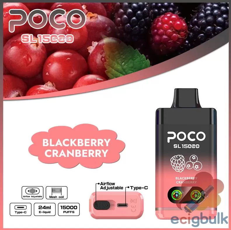 POCO SL15000 Disposable Vape – 15K Puffs, Rechargeable Battery, 50mg Nicotine - Image 3