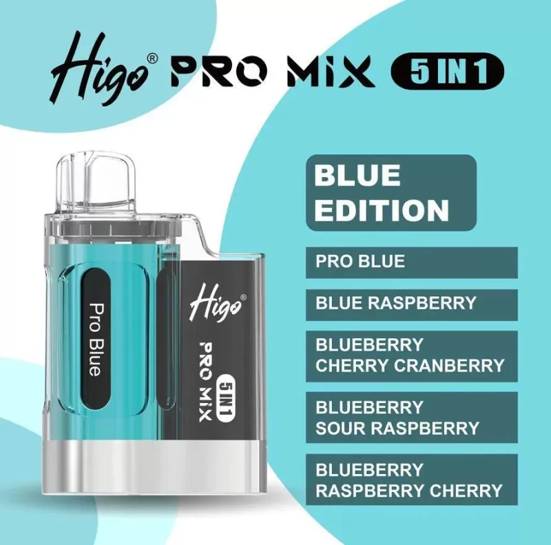 Higo Pro Mix 5 in 1 Disposable Vape Kit - Raspberry Edition Pack of 5