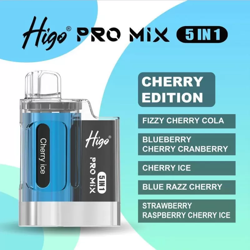 Higo Pro Mix 5 in 1 Disposable Vape Kit - Raspberry Edition Pack of 5 - Image 2