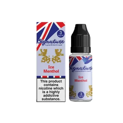 Signature Vapours Signature Ice Menthol E Liquid 10ml - Nicotine Strength#3mg>6mg>12mg>18mg
