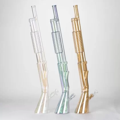 27″ Electroplated Shotgun Design Glass Bong + Display Stand
