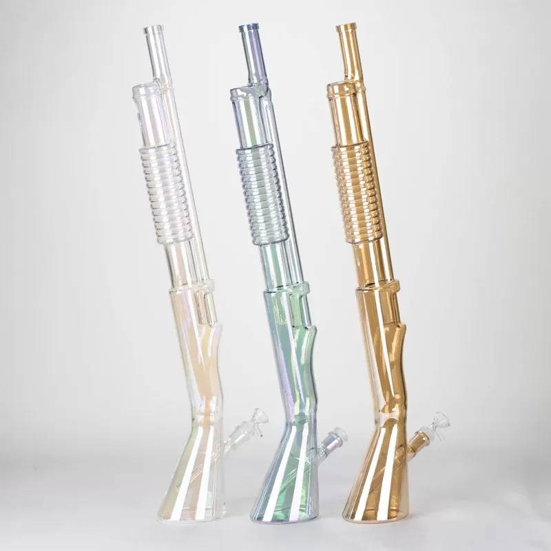 27″ Electroplated Shotgun Design Glass Bong + Display Stand