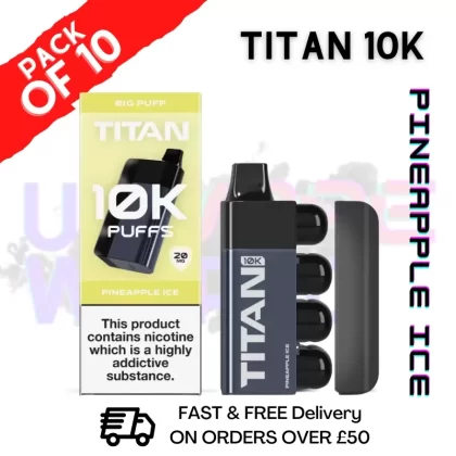 Pineapple ICE – Titan 10K Prefilled Vape Kit Box Pack Of 10