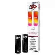 Lemon Cherry Passionfruit IVG Air Pods – 5 packs or 10 packs