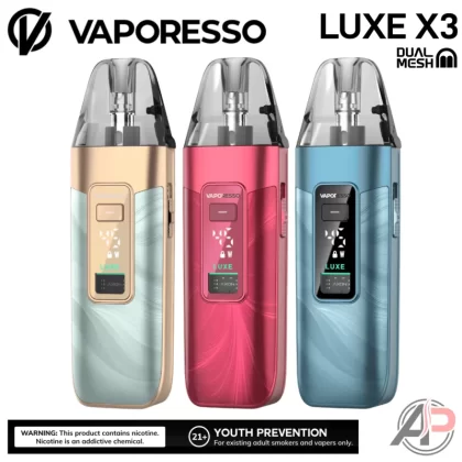 Vaporesso Luxe X3 45w Pod System Starter Kit Device - Carbon Black, Fluid Blue
