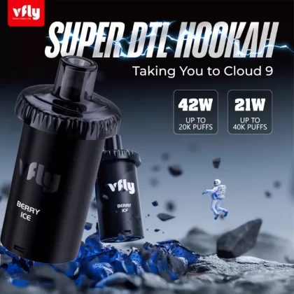 VFLY Super DTL Hookah 40K Disposable E-Hookah POD - 40000 Puffs (2 Count) - Strawberry Kiwi