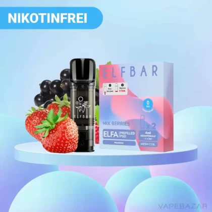 ELFBAR ELFA Pods Mix Berries 0mg – 2er Pack - Elf Bar / Aromastoffe / Glycerin / Cooling Agent / Linalool / Propylenglykol / Nikotinfrei