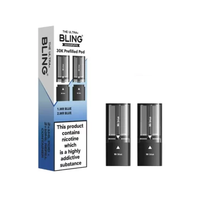 The Crystal Bling Ultra Plus 30K Prefilled Pods - Blue Razz Cherry/Blue Razz Lemonade