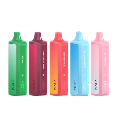 PIXI Vape Disposable (8000 Puffs) 3% Nicotine | LCD Display - Nicotine Strength#3%~Flavor#Aloe Grape>Blue Razz Ice>Grape Honeydew ice>Kiwi Strawberry ICE>Green Clear (Unflavored Flavor + Spe