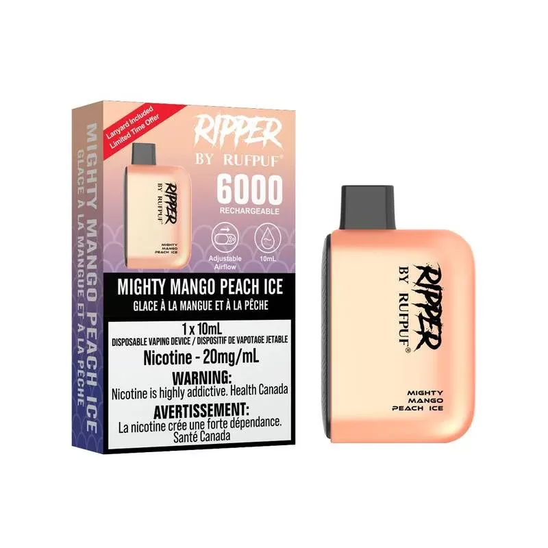 RUFPUF Ripper 6000 Disposable – Mighty Mango Peach Ice
