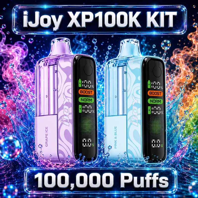 iJoy XP100K Refillable Disposable KIT TEXAS COMPLIANT - Blue Cotton Candy - Vapeciga - Image 2