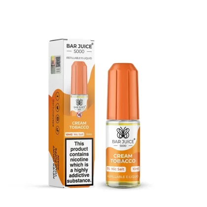 Bar Juice 5000 Cream Tobacco Nic Salt - Nicotine Strength#10mg>20mg