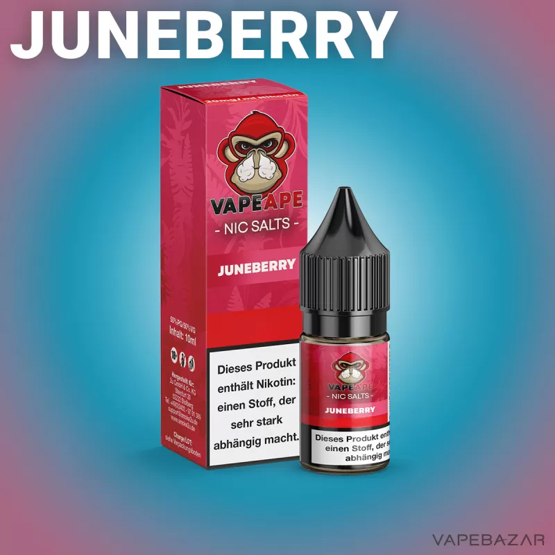 VapeApe – Juneberry – Nic Salts - 20mg/ml, 10mg/ml - Image 2