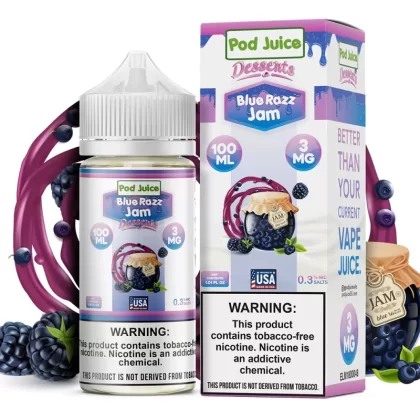 Blue Razz Jam 100ml – Pod Juice E-Liquids - Vapebazaar Pk
