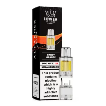 Al Fakher Crown Bar Pro Max 12K Prefilled Pod Candy Orange - Nicotine Strength#20mg