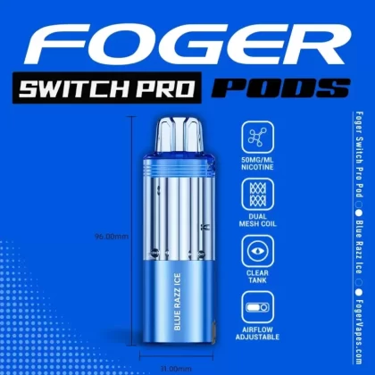 Foger Switch Pro Disposable POD ONLY Blue Razz Ice