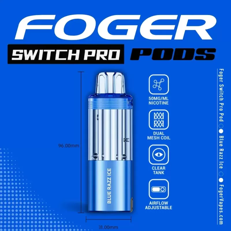 Foger Switch Pro Disposable POD ONLY Blue Razz Ice
