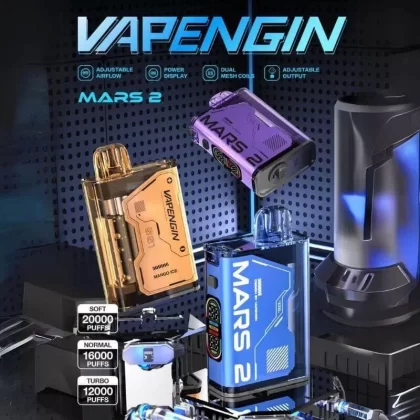 Vapengin Mars 2 Disposable Vape – 20000 Puffs - Offers#1 Pc>1 Box(5pcs)~flavors#Blackcurrant Ice>Lychee Ice>Strawberry ice cream>TARO ICE CREAM>Bisscoff Cheesecake>Creamy Avocado Milkshake>L
