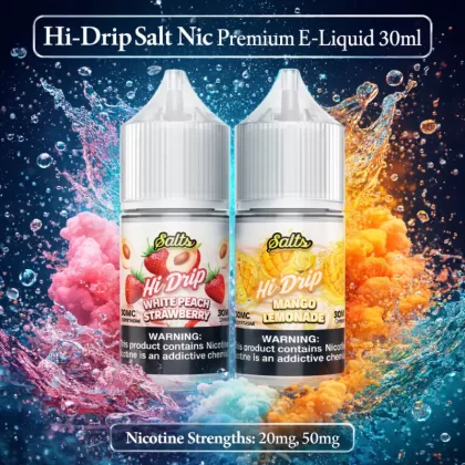 Hi-Drip Salt Nic Premium E-Liquid 30ml - Peachy Mango / 50mg - Vapeciga