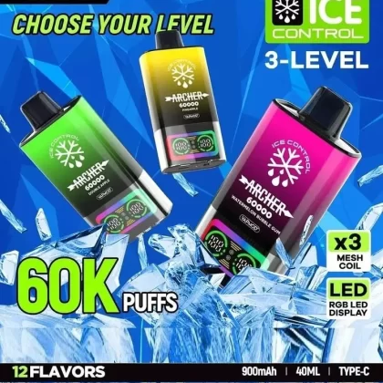 Archer Ice Control Disposable Vape – Watermelon Bubblegum Ice (60K Puff 50Mg)