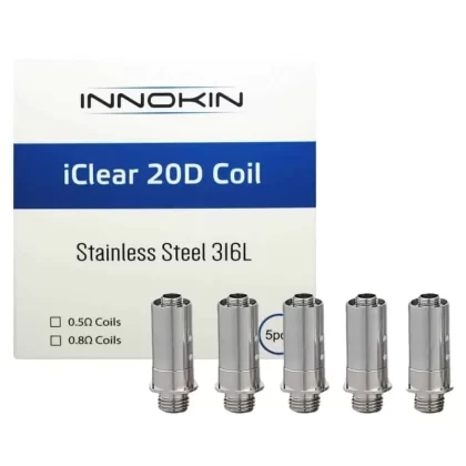 Innokin iClear 20D 0.5 ohm For Innokin EZ TC kit @ iClear 20D Tank – 5-Pack - Vapestorm Co