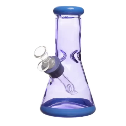 8" 7mm Clear Glass Bong - Purple