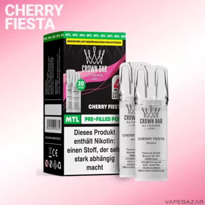 Al Fakher Pods Crown Bar 600 – MTL 20mg – Cherry Fiesta - Kirsche