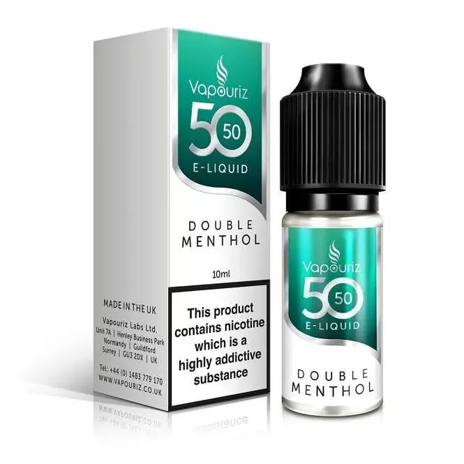 Vapouriz Double Menthol E Liquid – 50/50 Series (10ml)