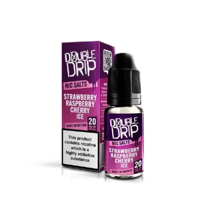 Double Drip Nic Salt E-Liquid Strawberry Raspberry Cherry Ice - Nicotine Strength#20mg>10mg (81A05F)