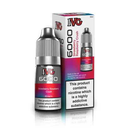 IVG 6000 Strawberry Raspberry Crush Nic Salt Vape Juice - Strength