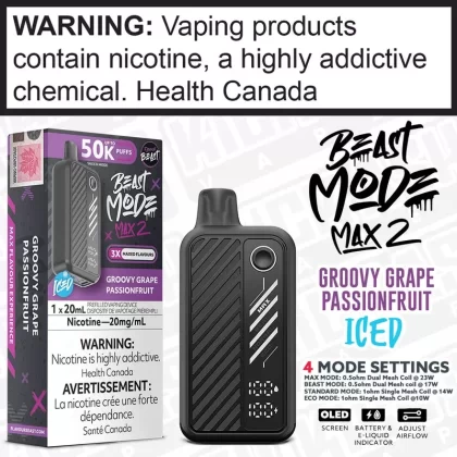 Groovy Grape Passionfruit Iced BEAST MODE MAX 2 -50K -20mL