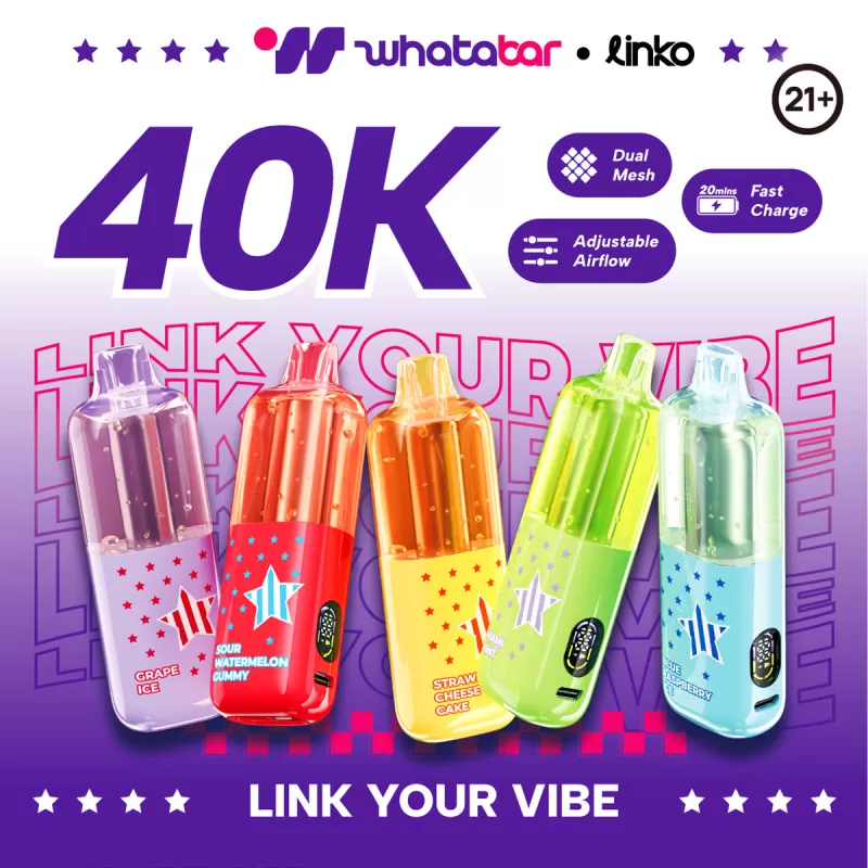 whatabar linko 40K Puff Disposable Device - 40,000 Puffs - Blackberry Cherry