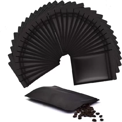 Mylar Bags | 3.5g Capacity, Matte Black (50pcs)