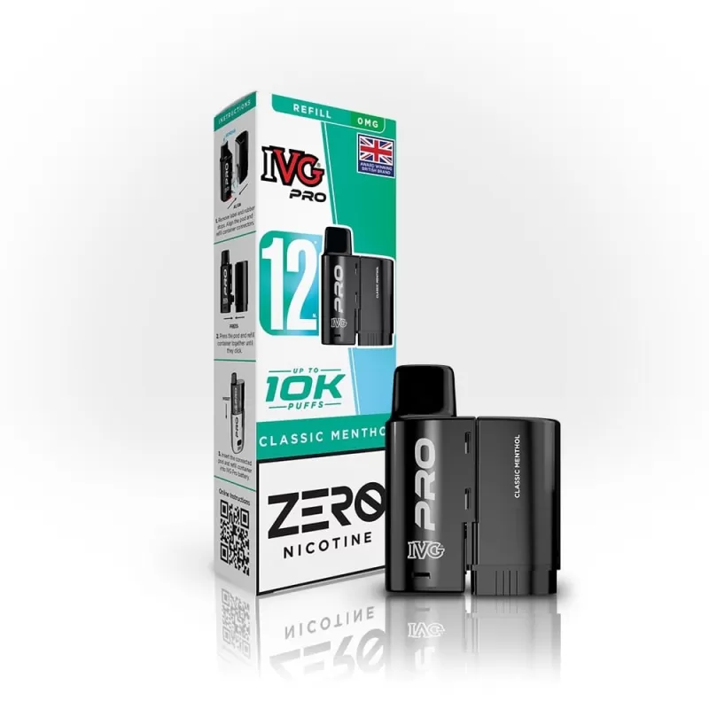 IVG Pro 12 Refill Pods - 0 Nicotine - Blue Raspberry Ice - Box of 5 - Image 3