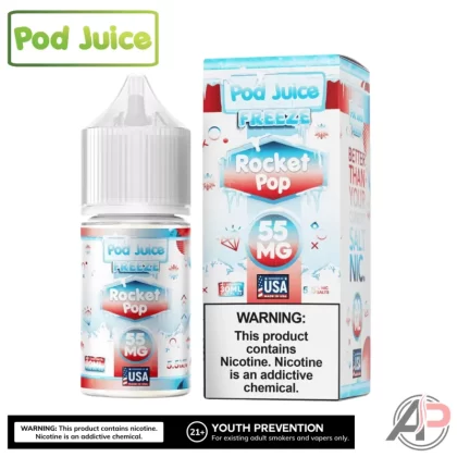 Pod Juice Rocket Pop Freeze Salt Nicotine 30mL - Salt Nicotine 35mg - 30mL, Salt Nicotine 55mg - 30mL