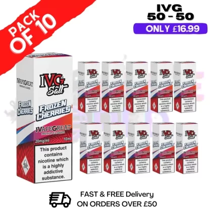 Frozen Cherries IVG 50/50 Eliquid Box Of 10