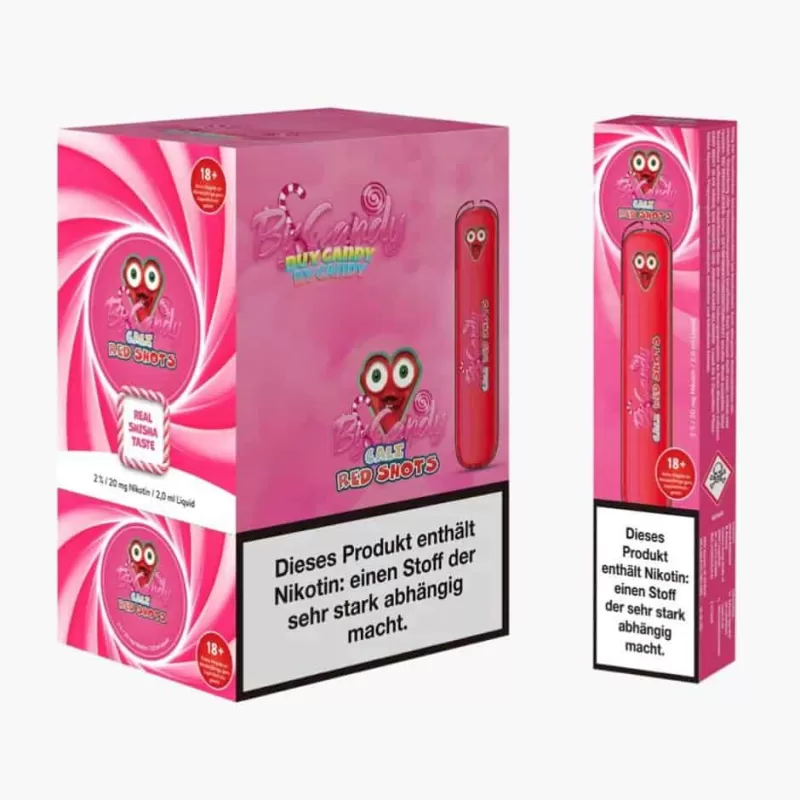 by Candy – Cali Red Shots - 500 mAh / Glycerin / Nikotinsalz / Propylenglykol / Aromastoffe / 20mg/ml