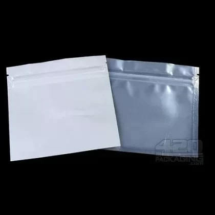 White-Clear 4.5″ x 4.5″ Mylar Flat Seal Zip Bags 1000/Box