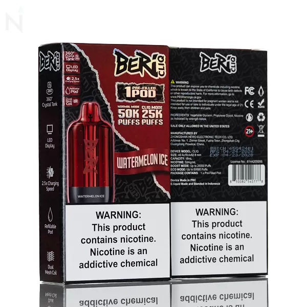 Beri CLIQ 50K 50,000 Puffs Replacement Pods - Clear - Image 3